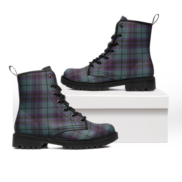 Keith (Austin) Weathered Clan Badge Tartan Leather Boots