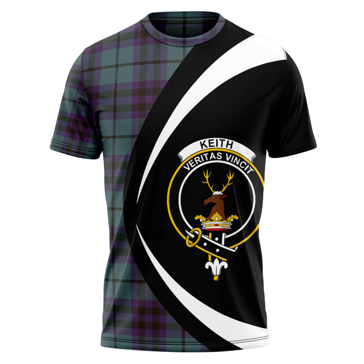 Keith (Austin) Weathered Clan Badge Tartan T-Shirt Circle Style Personalized