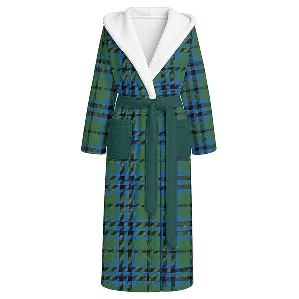 Keith (Marshall) Ancient Clan Badge Tartan Flannel Hooded Bathrobe