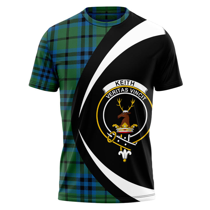 Keith (Marshall) Ancient Clan Badge Tartan T-Shirt Circle Style Personalized