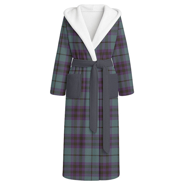 Keith (Marshall) Weathered Clan Badge Tartan Flannel Hooded Bathrobe