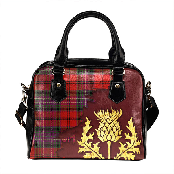 Kelly of Sleat Red Modern Tartan Shoulder Handbag Thistle Oldest Style