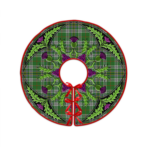 Kennedy Ancient Clan Badge Tartan Christmas Tree Skirt Scottish Thistle Design