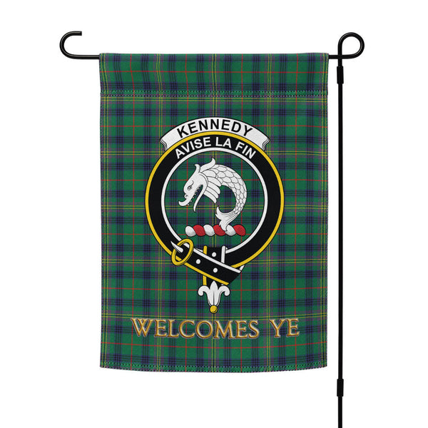 Kennedy Modern Clan Badge Tartan Garden Flag