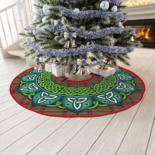 Kennedy Weathered Clan Badge Tartan Christmas Tree Skirt Heritage Holiday Decor