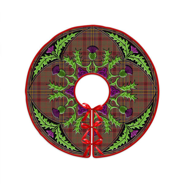 Kennedy Weathered Clan Badge Tartan Christmas Tree Skirt Scottish Thistle Design