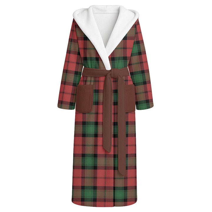 Kerr Ancient Clan Badge Tartan Flannel Hooded Bathrobe