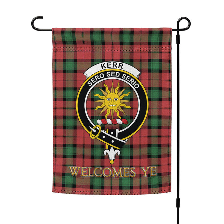Kerr Ancient Clan Badge Tartan Garden Flag