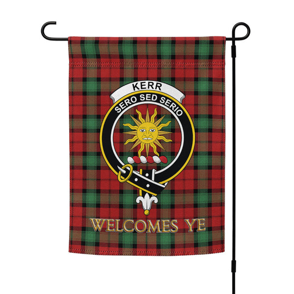 Kerr Modern Clan Badge Tartan Garden Flag