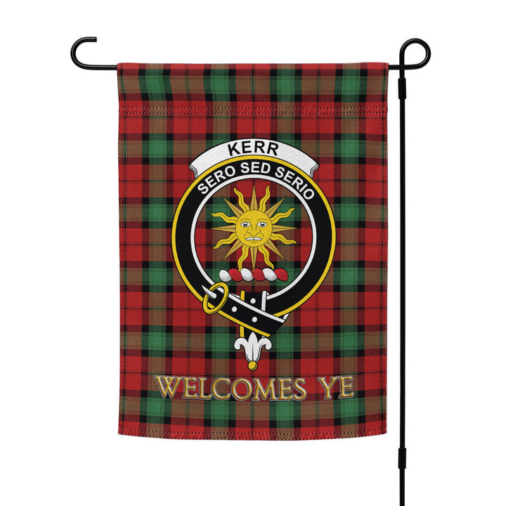 Kerr Modern Clan Badge Tartan Garden Flag