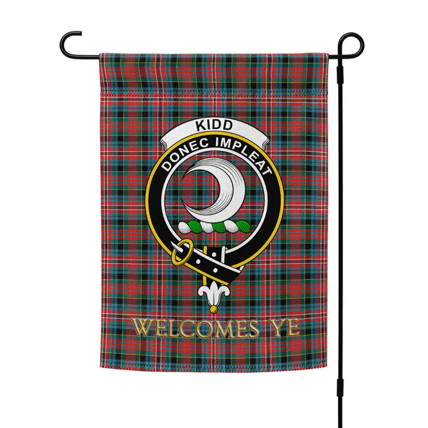 Kidd Modern Clan Badge Tartan Garden Flag