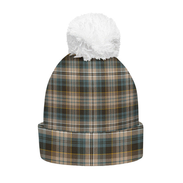 Kidd Weathered Clan Badge Tartan Bobble Beanie Hat