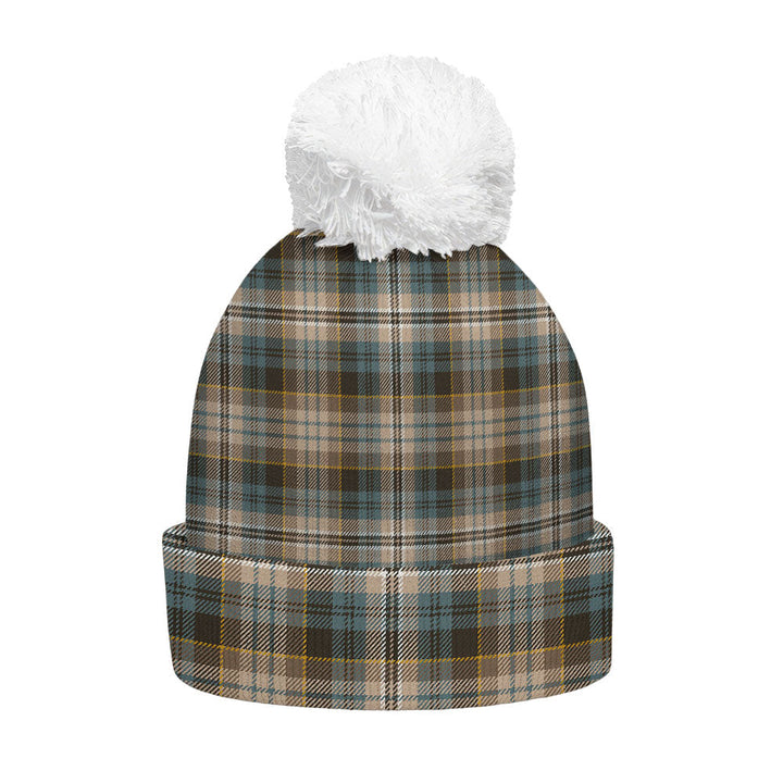 Kidd Weathered Clan Badge Tartan Bobble Beanie Hat