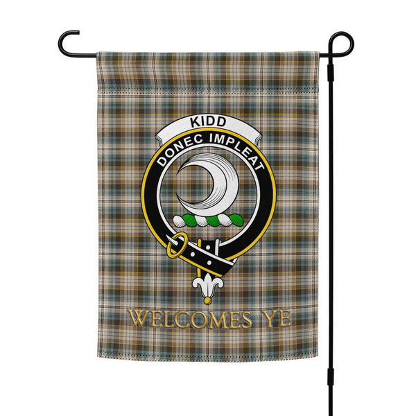 Kidd Weathered Clan Badge Tartan Garden Flag
