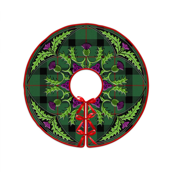 Kincaid Ancient Clan Badge Tartan Christmas Tree Skirt Scottish Thistle Design
