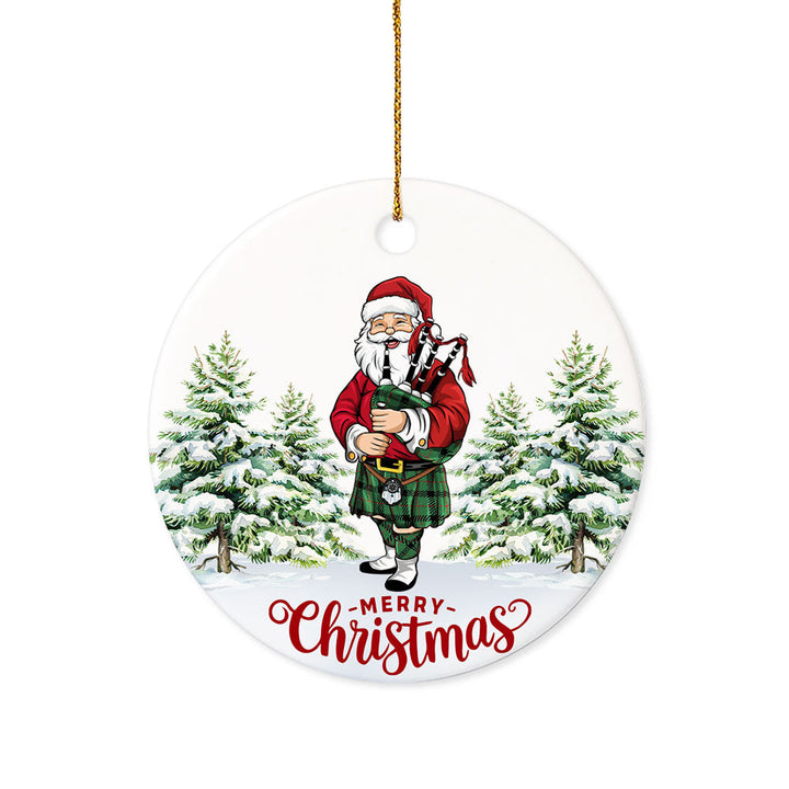 Kincaid Ancient Tartan Ceramic Ornament Santa