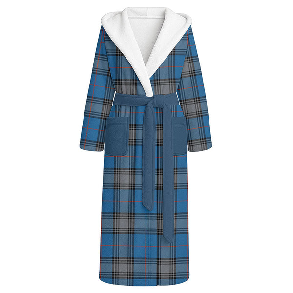 Kinnaird Ancient Clan Badge Tartan Flannel Hooded Bathrobe