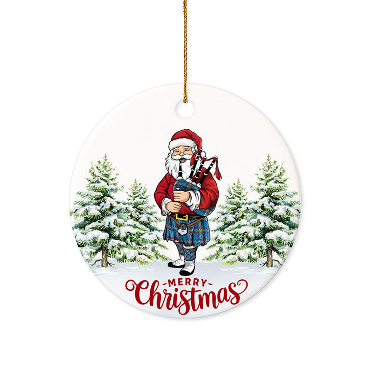 Kinnaird Ancient Tartan Ceramic Ornament Santa