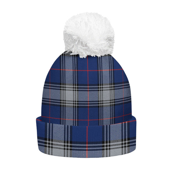 Kinnaird Modern Clan Badge Tartan Bobble Beanie Hat