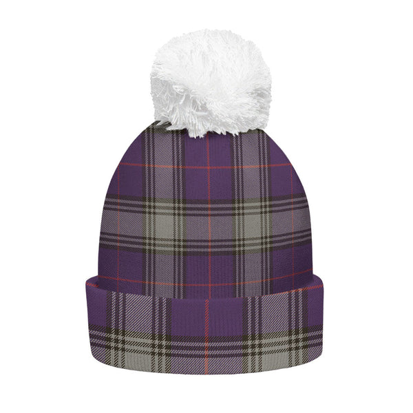 Kinnaird Weathered Clan Badge Tartan Bobble Beanie Hat