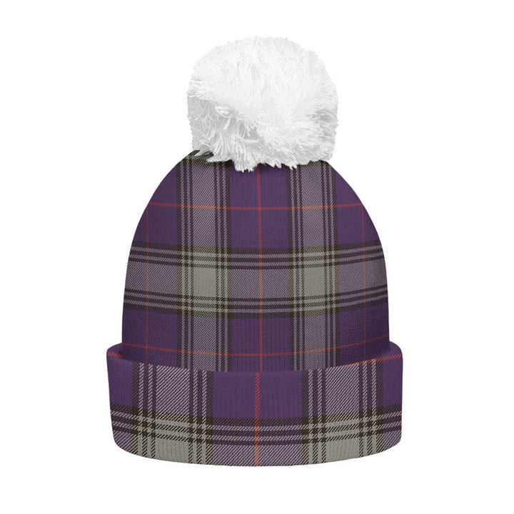 Kinnaird Weathered Clan Badge Tartan Bobble Beanie Hat