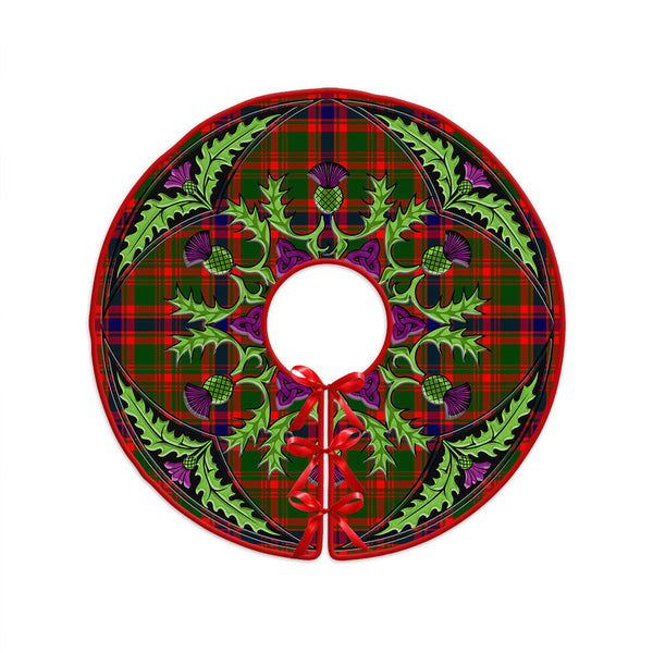 Kinninmont Clan Badge Tartan Christmas Tree Skirt Scottish Thistle Design