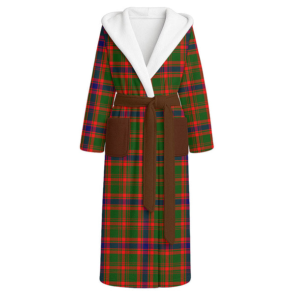 Kinninmont Clan Badge Tartan Flannel Hooded Bathrobe