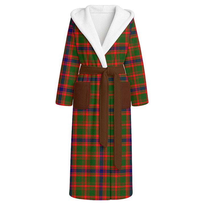Kinninmont Clan Badge Tartan Flannel Hooded Bathrobe