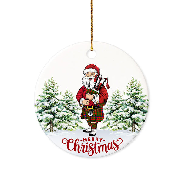Kinninmont Tartan Ceramic Ornament Santa