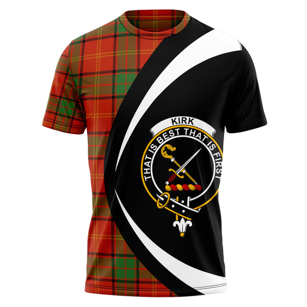 Kirk Ancient Clan Badge Tartan T-Shirt Circle Style Personalized