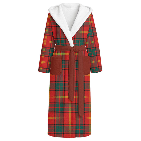 Kirk Modern Clan Badge Tartan Flannel Hooded Bathrobe