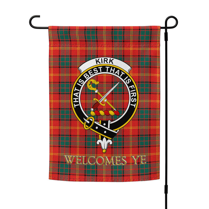 Kirk Modern Clan Badge Tartan Garden Flag
