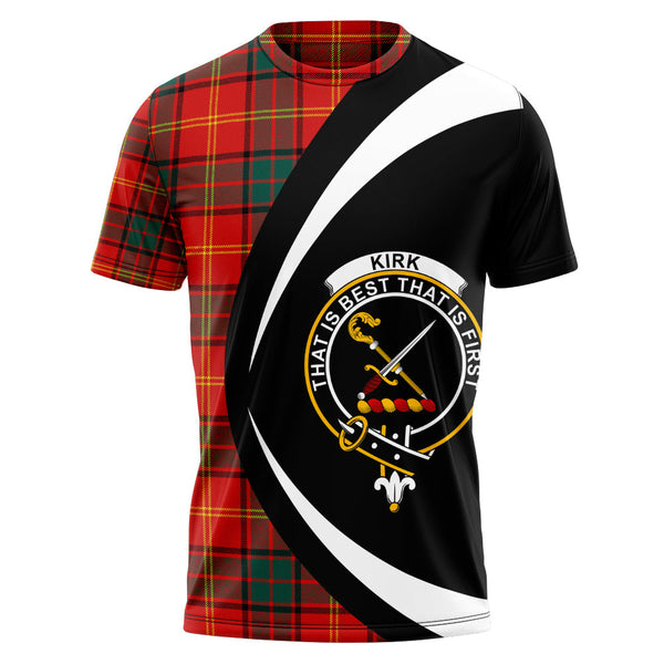Kirk Modern Clan Badge Tartan T-Shirt Circle Style Personalized