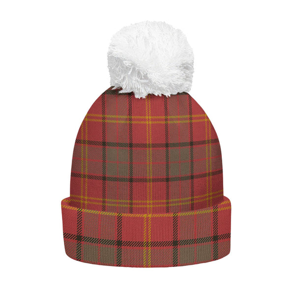 Kirk Weathered Clan Badge Tartan Bobble Beanie Hat