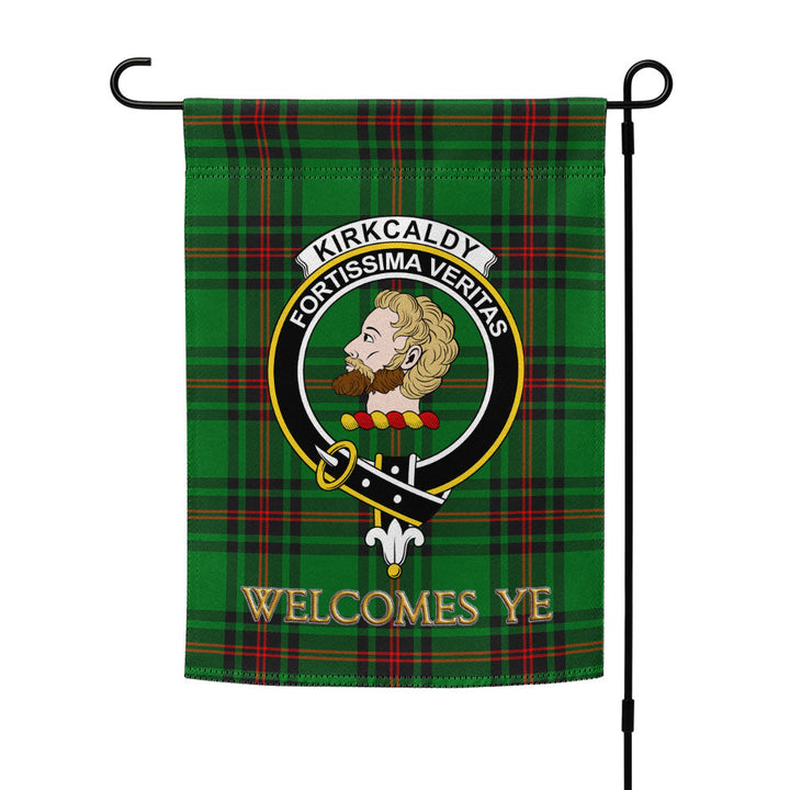 Kirkcaldy Clan Badge Tartan Garden Flag