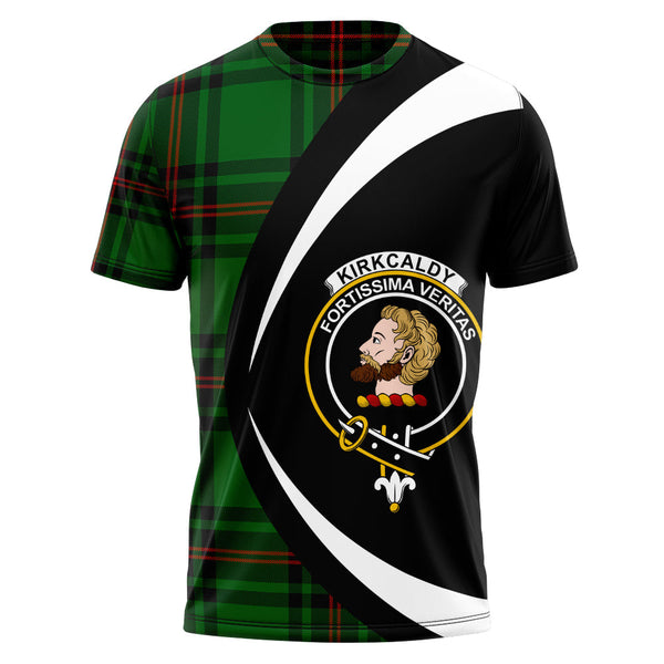 Kirkcaldy Clan Badge Tartan T-Shirt Circle Style Personalized
