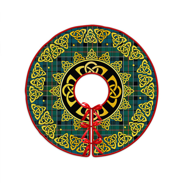 Kirkpatrick Clan Badge Tartan Christmas Tree Skirt Golden Celtic Heritage