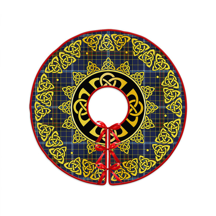 Knox Clan Badge Tartan Christmas Tree Skirt Golden Celtic Heritage
