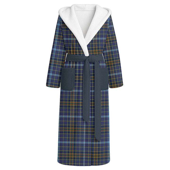 Knox Clan Badge Tartan Flannel Hooded Bathrobe