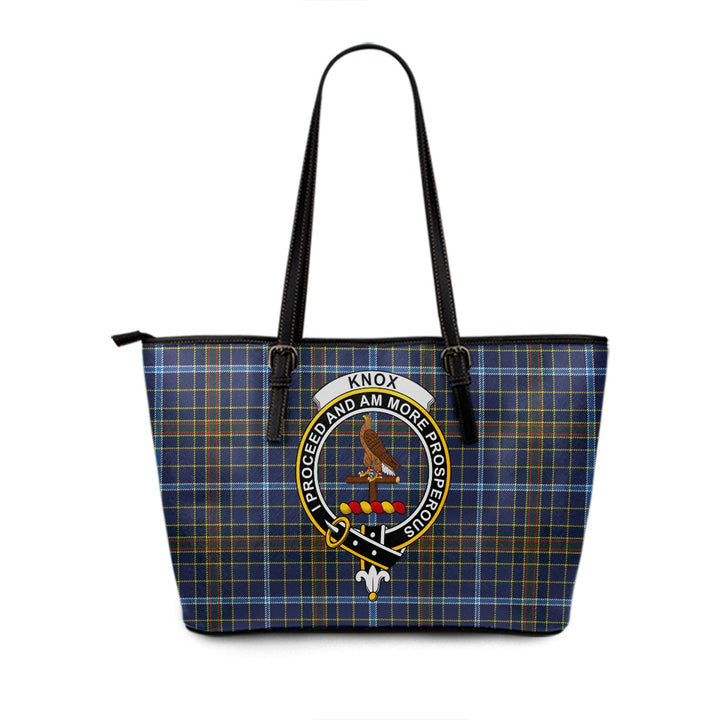 Knox Clan Badge Tartan Leather Tote Bag