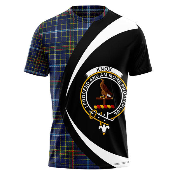 Knox Clan Badge Tartan T-Shirt Circle Style Personalized