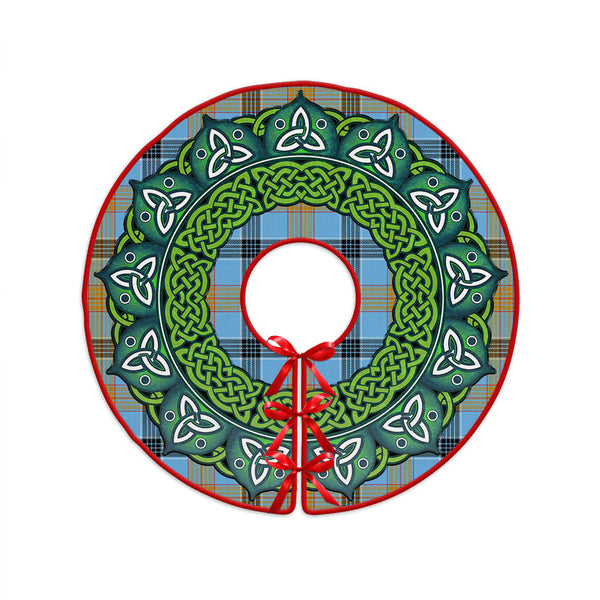 Laing (Lang) Ancient Clan Badge Tartan Christmas Tree Skirt Heritage Holiday Decor