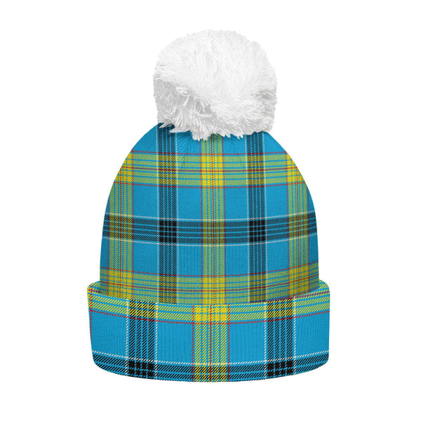 Laing (Lang) Modern Clan Badge Tartan Bobble Beanie Hat