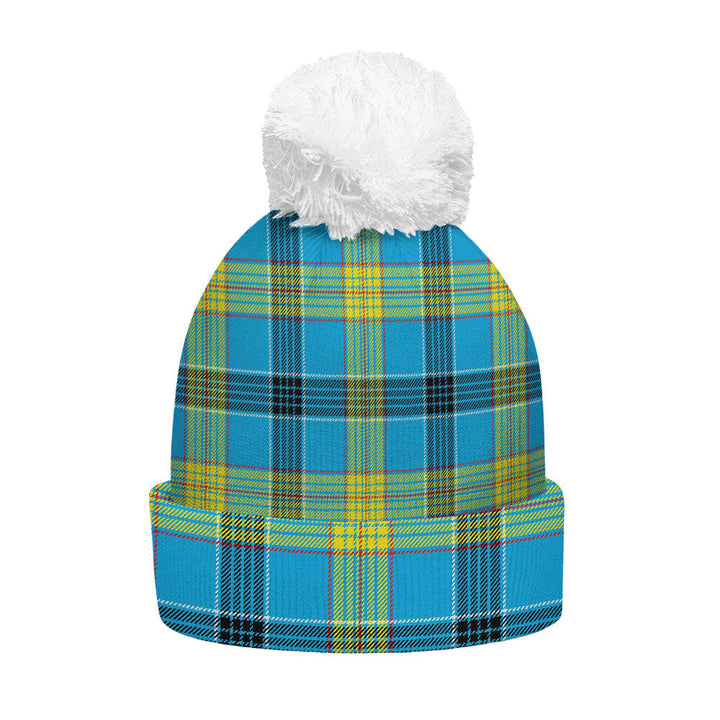 Laing (Lang) Modern Clan Badge Tartan Bobble Beanie Hat