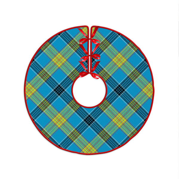 Laing (Lang) Modern Clan Badge Tartan Christmas Tree Skirt