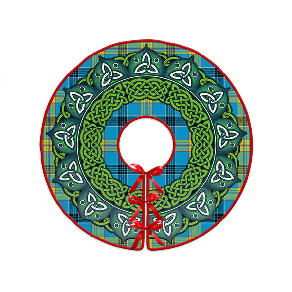 Laing (Lang) Modern Clan Badge Tartan Christmas Tree Skirt Heritage Holiday Decor