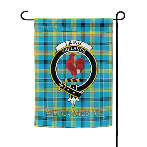 Laing (Lang) Modern Clan Badge Tartan Garden Flag