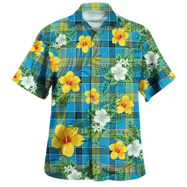 Laing (Lang) Modern Clan Badge Tartan Hawaiian Shirt Summer Vibes Style