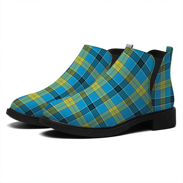 Laing (Lang) Modern Tartan Flat Ankle Boots