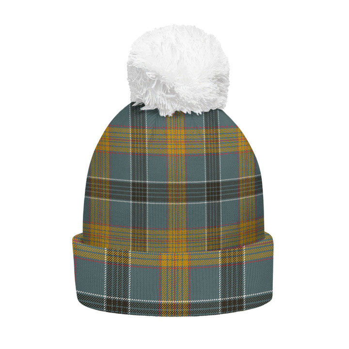 Laing (Lang) Weathered Clan Badge Tartan Bobble Beanie Hat